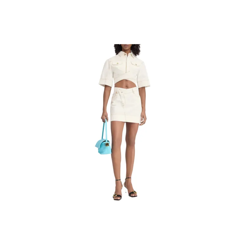 Jacquemus De Nimes Denim Top 'Off White/Tabac'-3