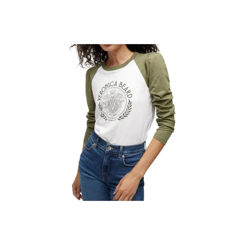 VERONICA BEARD Mason Logo Baseball Tee T-Shirt Women's White-3