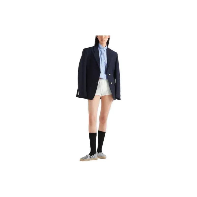 PRADA Logo embroidered Oxford Shirt-4