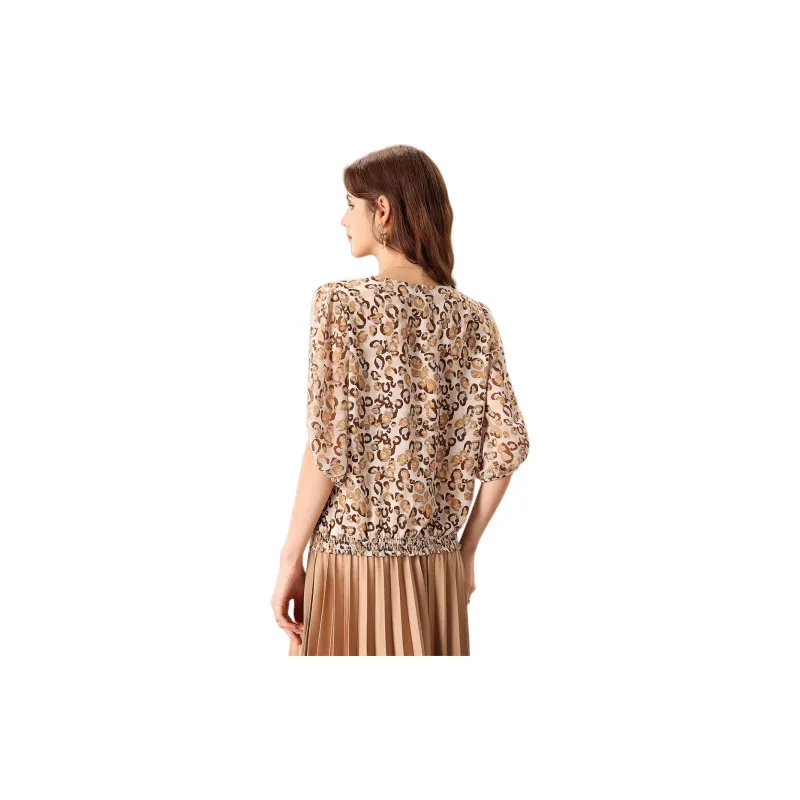 FENHONGMALI Shirt Women's Camel-4