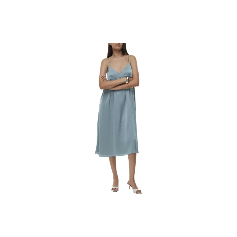 ARITZIA Wilfred Lover Satin Midi Dress Slip Dresses Women's Slab Blue/Board Blue-2
