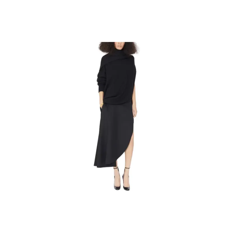 Alaia Fluid Asymetric Midi Skirt-1