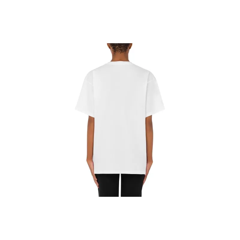 MOSCHINO SS23 Drop Shoulder Sleeve T Shirt Women's White-2