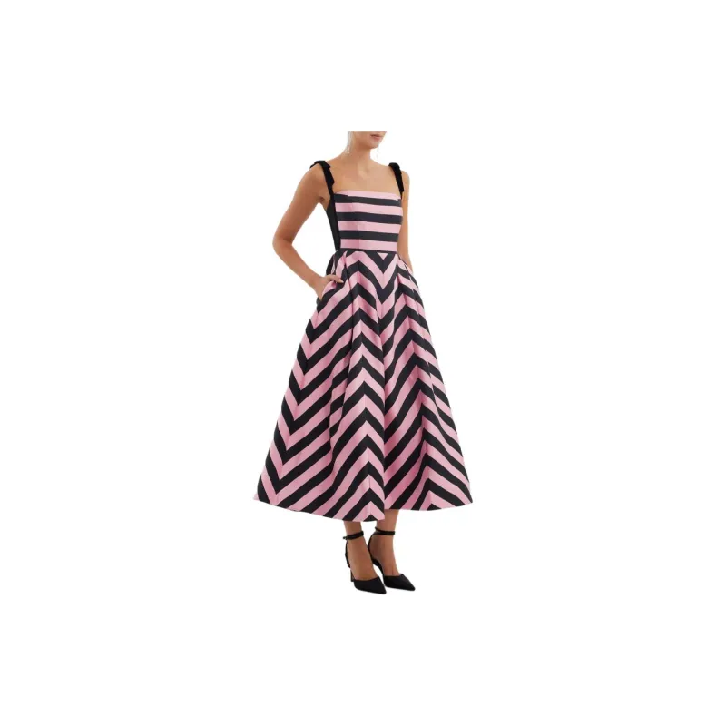 Rebecca Vallance Jocelyn Striped Midi Dress-1