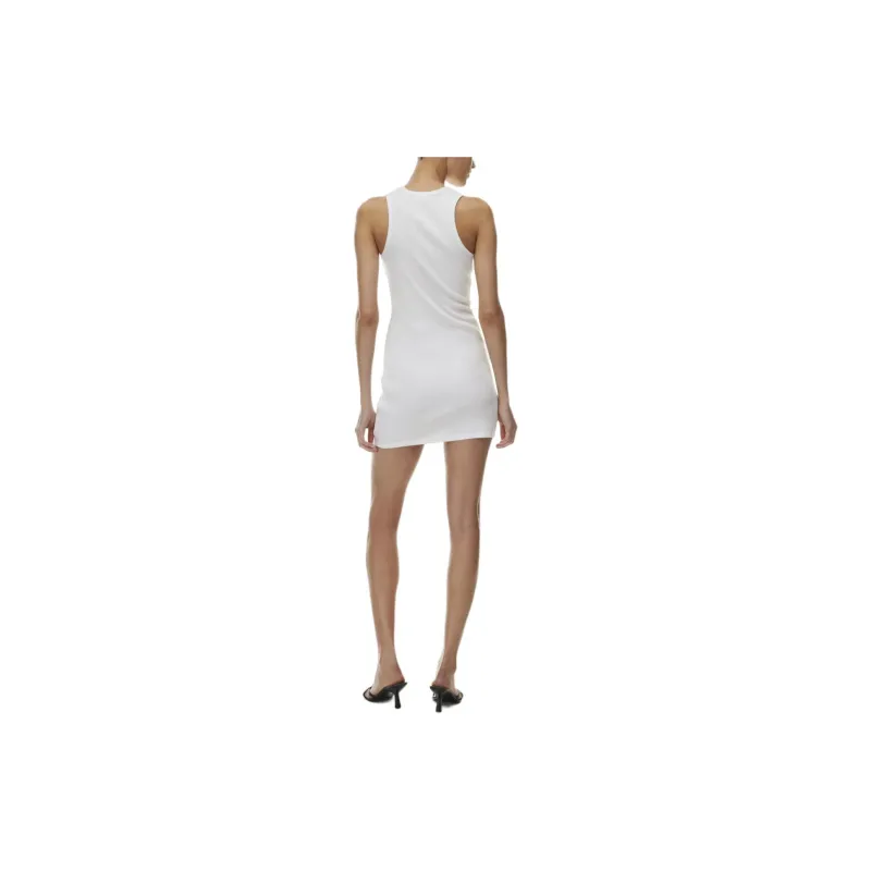 ARITZIA Denim Forum The '90s Ribbed Tank Dress Sleeveless Dress Women's White/White-2