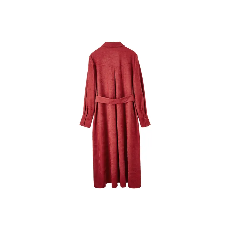 SENTUBILA Long Sleeved Dress Women's Burgundy-6