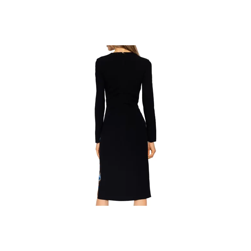 Burberry Check Patterned Ruched Midi Dress-3
