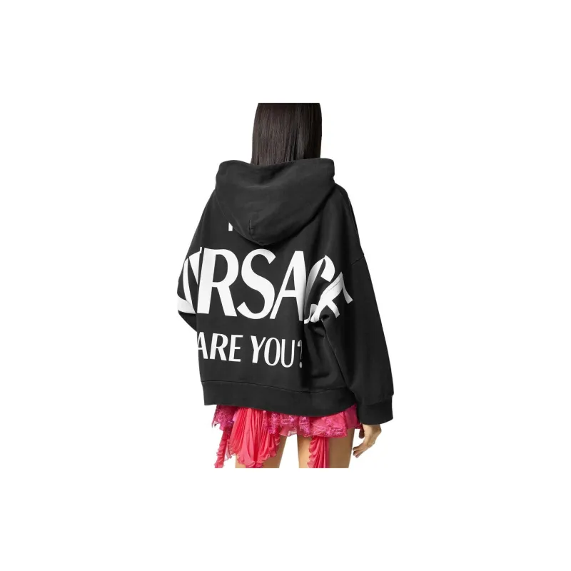 VERSACE Logo Printed Long Sleeved Hoodie-3