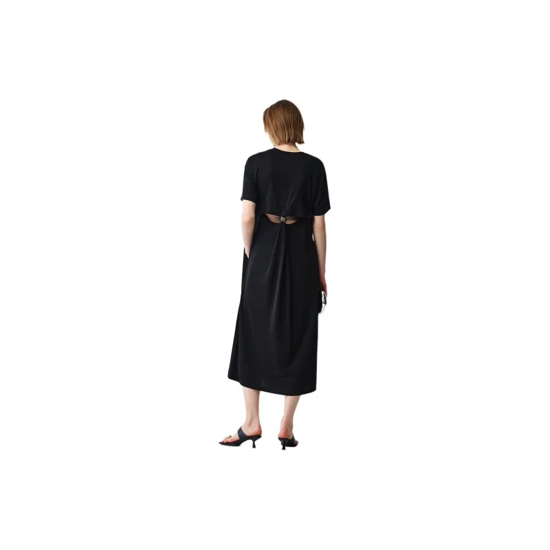 Roselingling Short Sleeved Dresses Women's Dark Tea-1