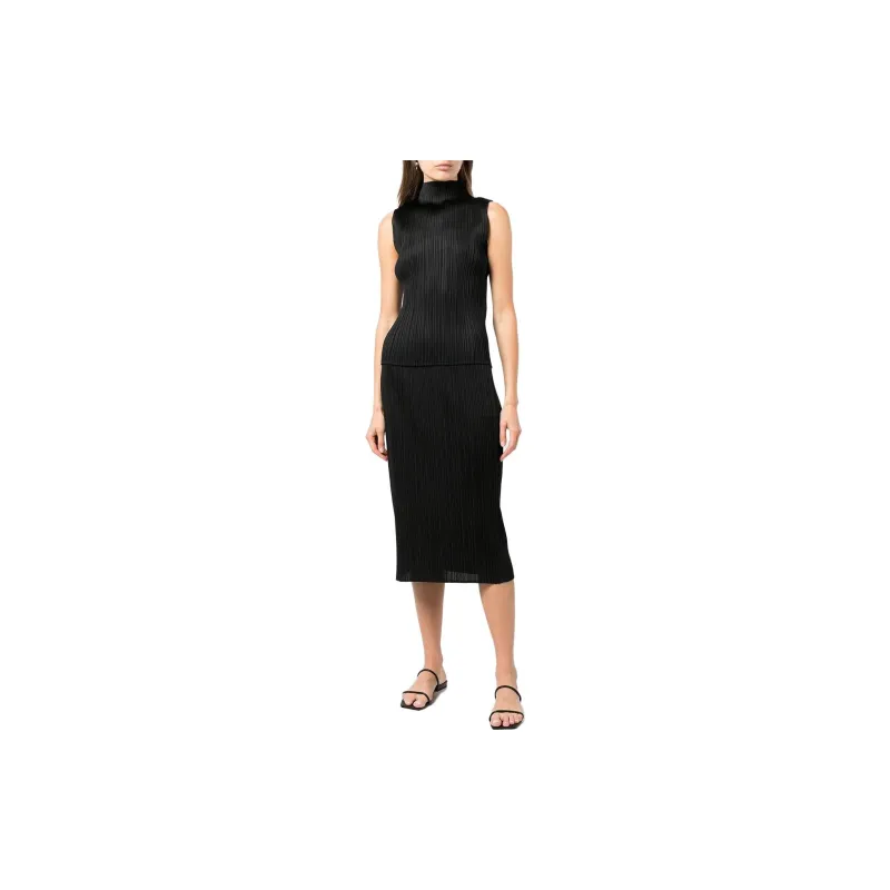PLEATS PLEASE ISSEY MIYAKE Casual Long Skirts Women's Black-1
