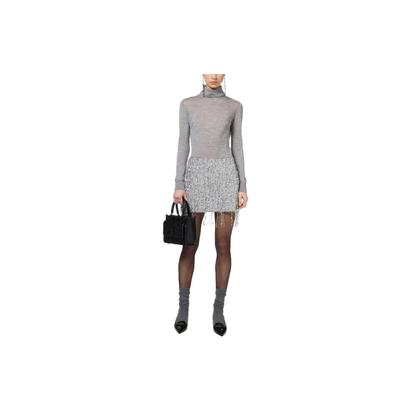 Elisabetta Franchi Turtleneck Logo Jacquard Top-1