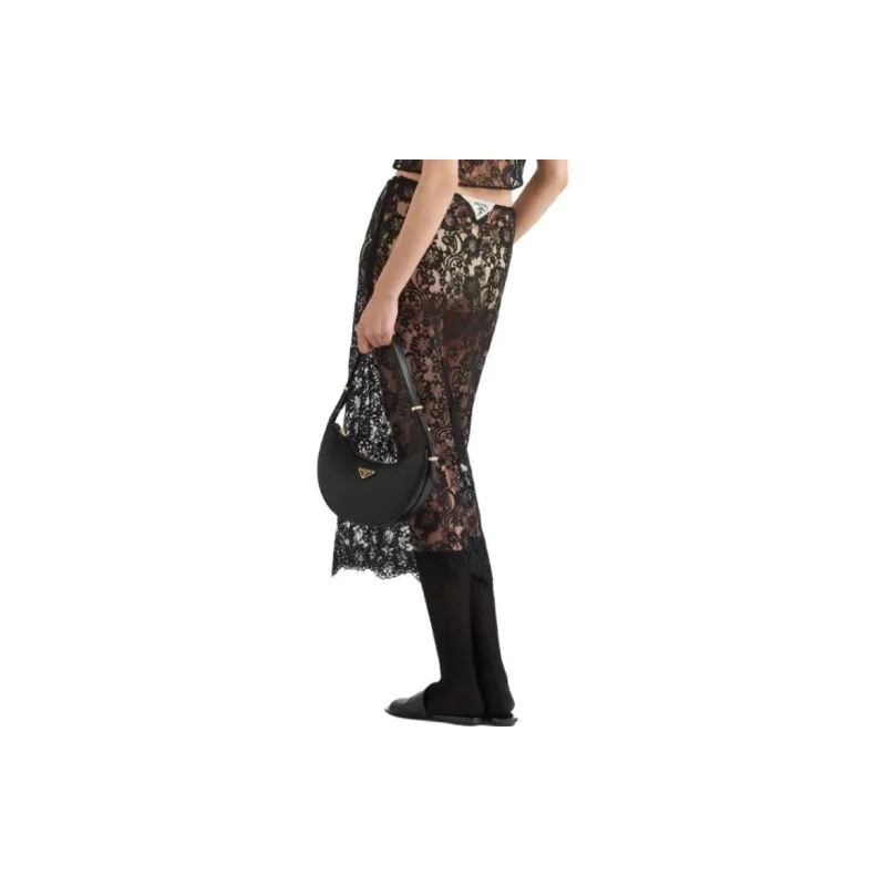PRADA Floral-lace Midi Skirt-2