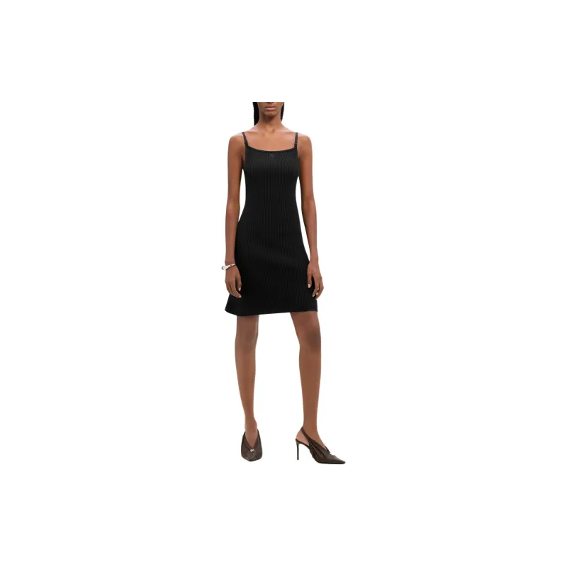 COURREGES Sleeveless Ribbed Knit Mini Dress-1