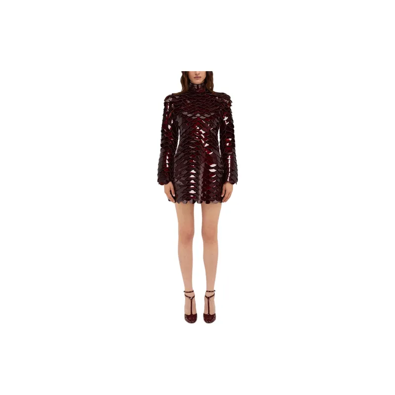 Ferragamo Patent Leather Scales Mini Dress-1