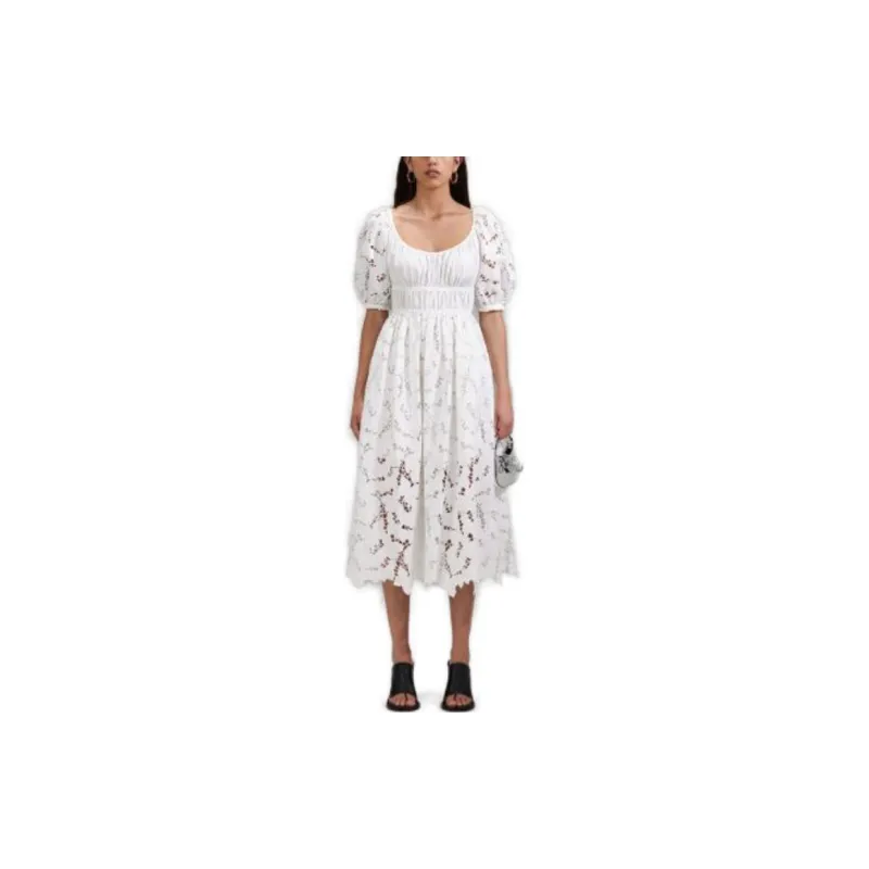 Self portrait Short Sleeved Dress Women's White-3
