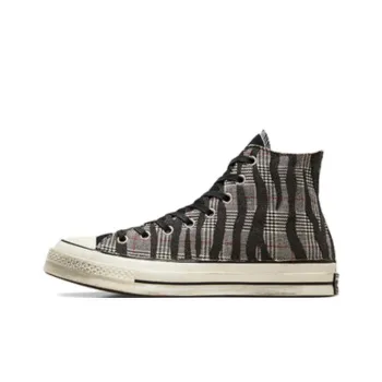 ZEBRA X Houndstooth x Converse Chuck 70 Anti-Slip Wear-Resistant High-Top Canvas Shoes Unisex Black