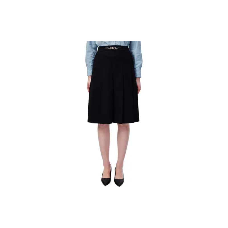 HAZZYS Casual Long Skirt Women's Navy Blue-2