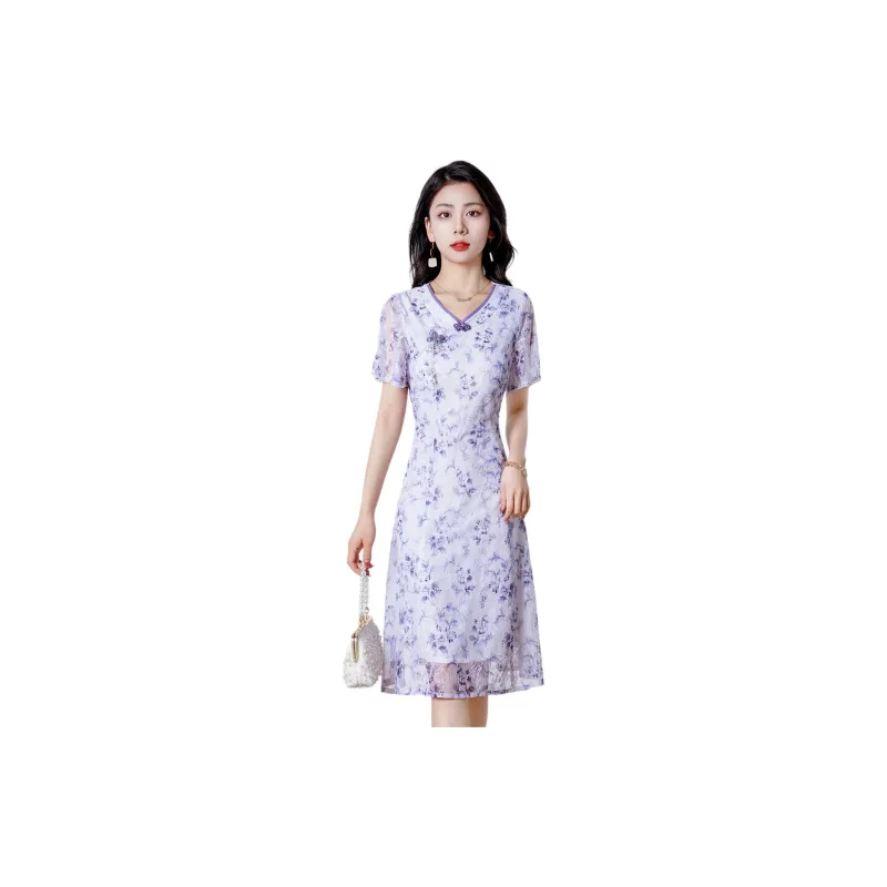 Mylan Short Sleeved Dresses Women's Purple-2