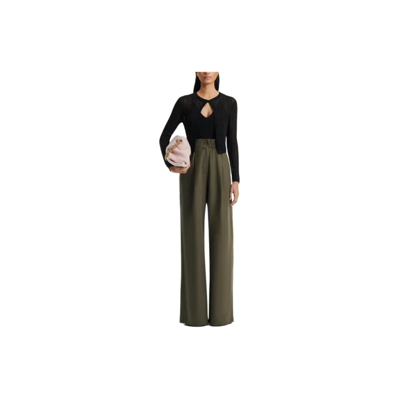 SCANLAN THEODORE Metallic Knit Crop Cardigan Knitwear Women's BLACK/Black-1