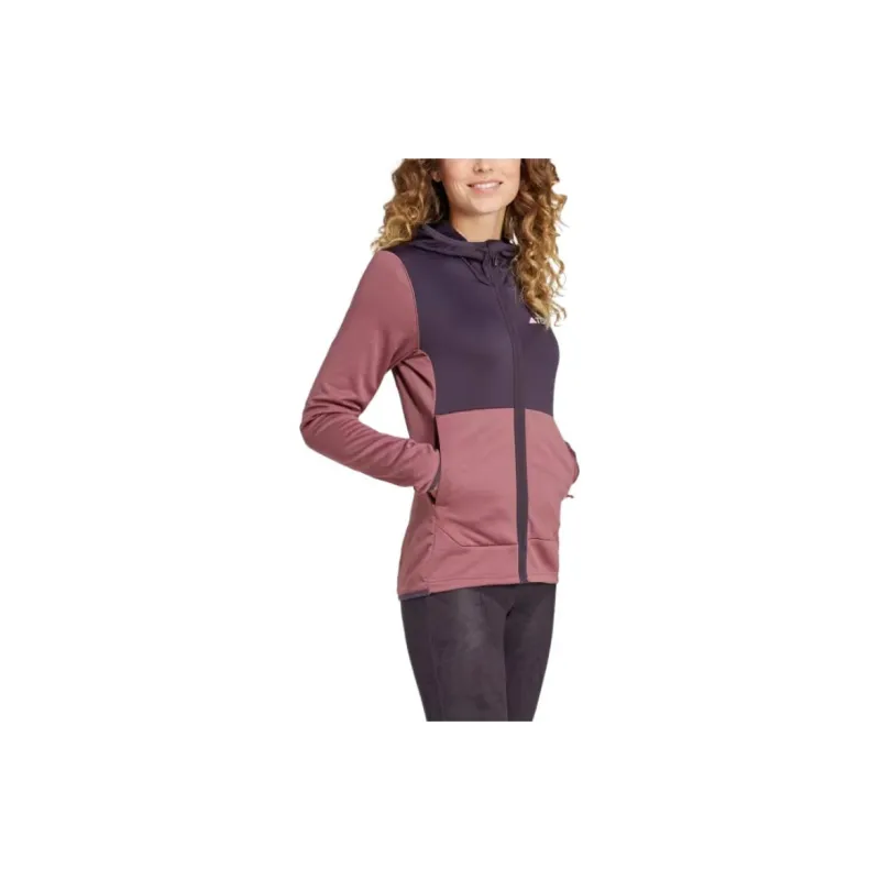 Adidas Terre Xperior Light Fleece Hooded Jacket Jackets Coats Women's Burgundy Red-3