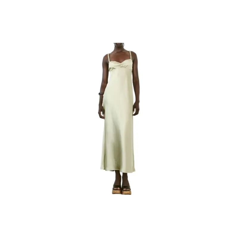 ZARA Trf Slip Dresses Women's Green-3