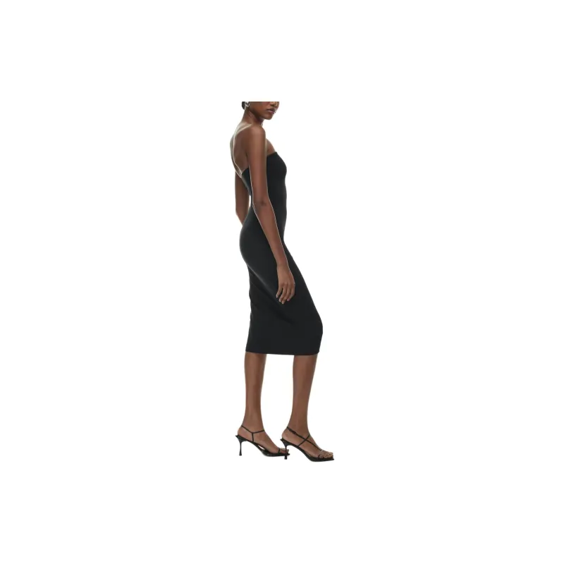ARITZIA Contour Contour Midi Tube Dress Sleeveless Dress Women's BLACK/Black-4