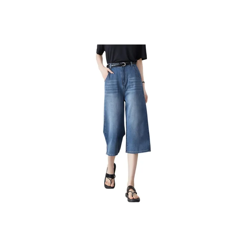 Mo Han Yi Mei Jeans Women's Vintage Blue-3
