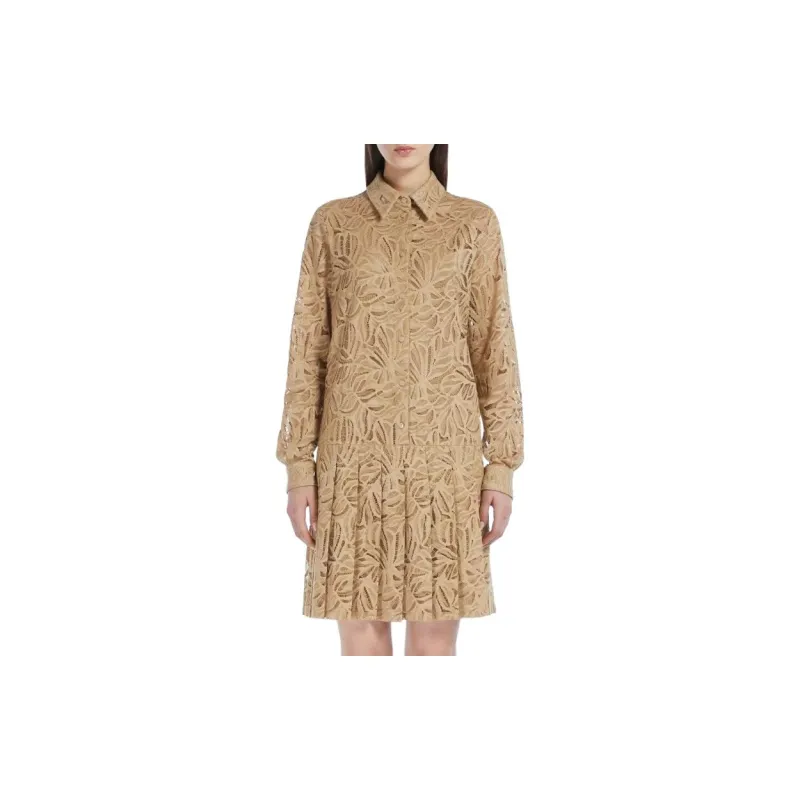 MaxMara Studio Long Sleeved Dresses Women's Beige-1