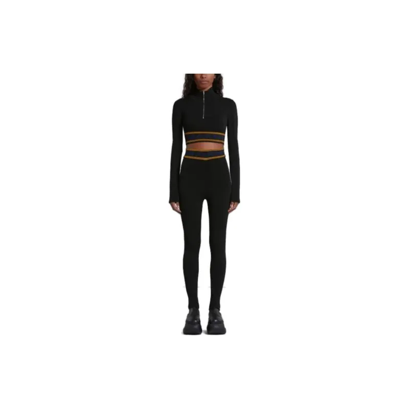MARNI Logo Waistband High Waist Trousers-1