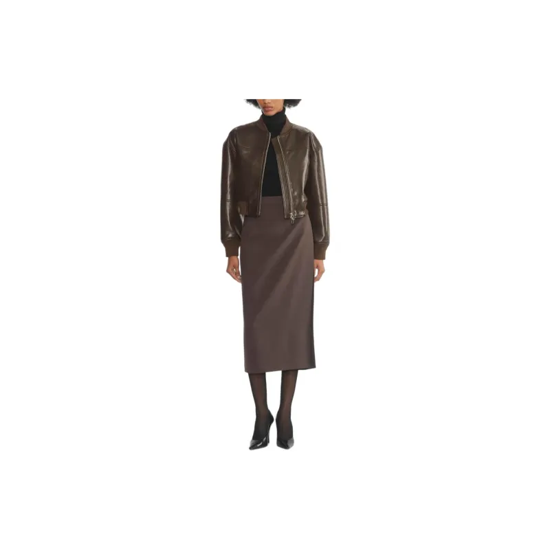 ARITZIA FW24 Babaton Synergy Bomber Jackets Coats Women's Rich Mocha Brown/Deep Mocha Brown-2