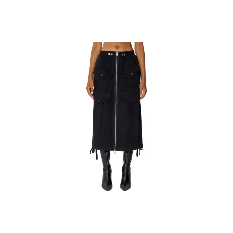 DIESEL Casual Long Skirts Women's Black-2