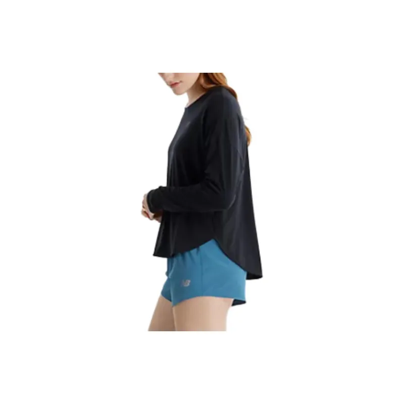 New Balance Drapey Drop Shoulder Sleeve T Shirt Women's Black-3