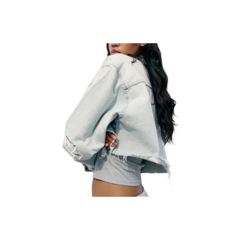 ZARA Denim Jacket Women's Light Blue-3