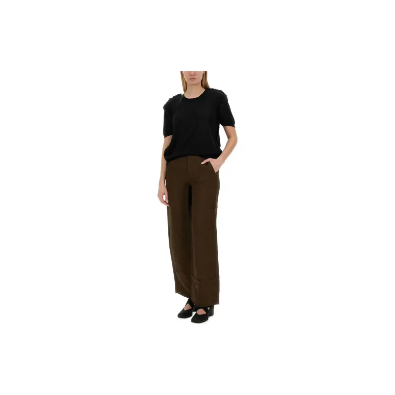 UMA WANG Fringe Detailed Crewneck Top-2
