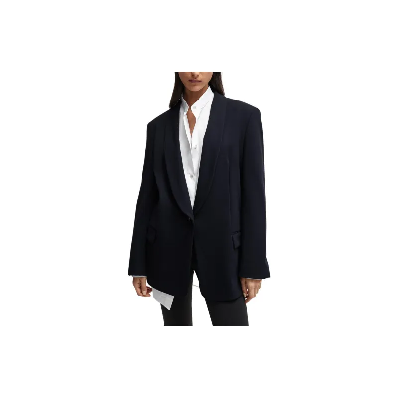 HUGO BOSS x Naomi Campbell Business Suits Coats Women's Dark Blue-2