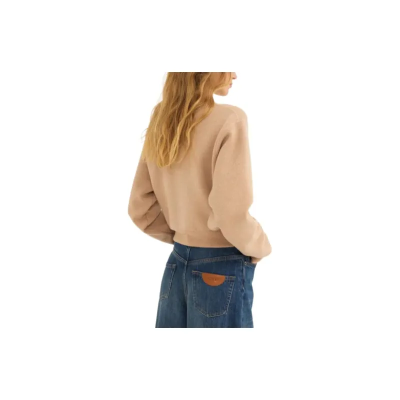 Chloé Logo Embroidered Knit Cropped Jumper-2