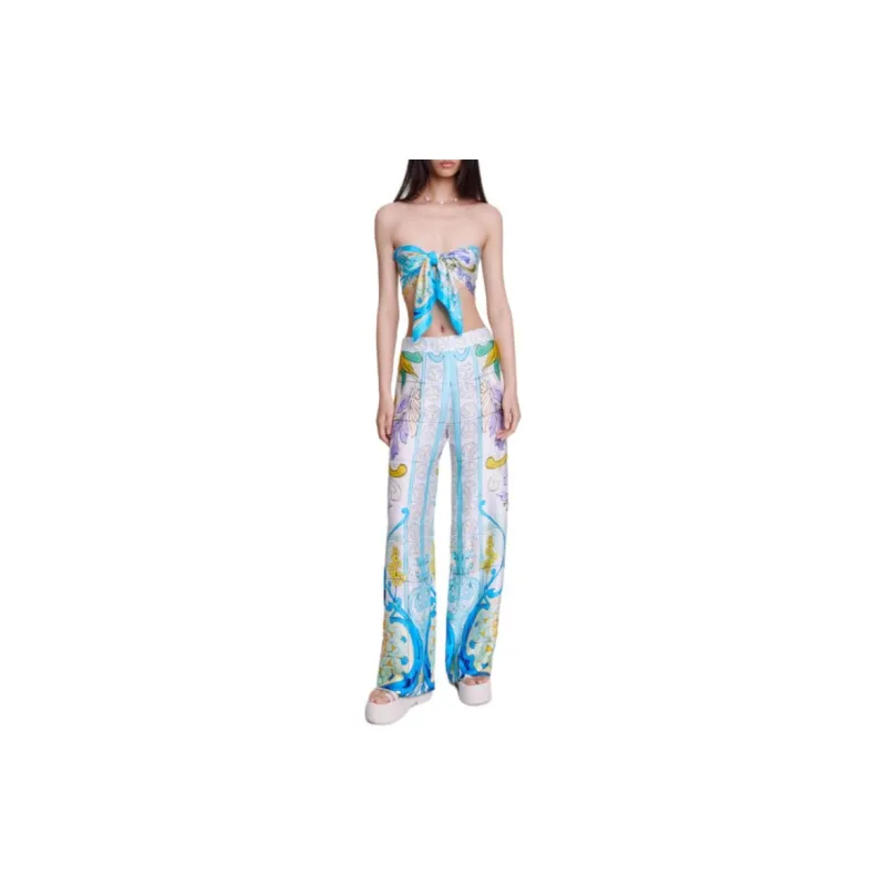 Maje Imprimé Mosaique print Straight leg Trousers-3