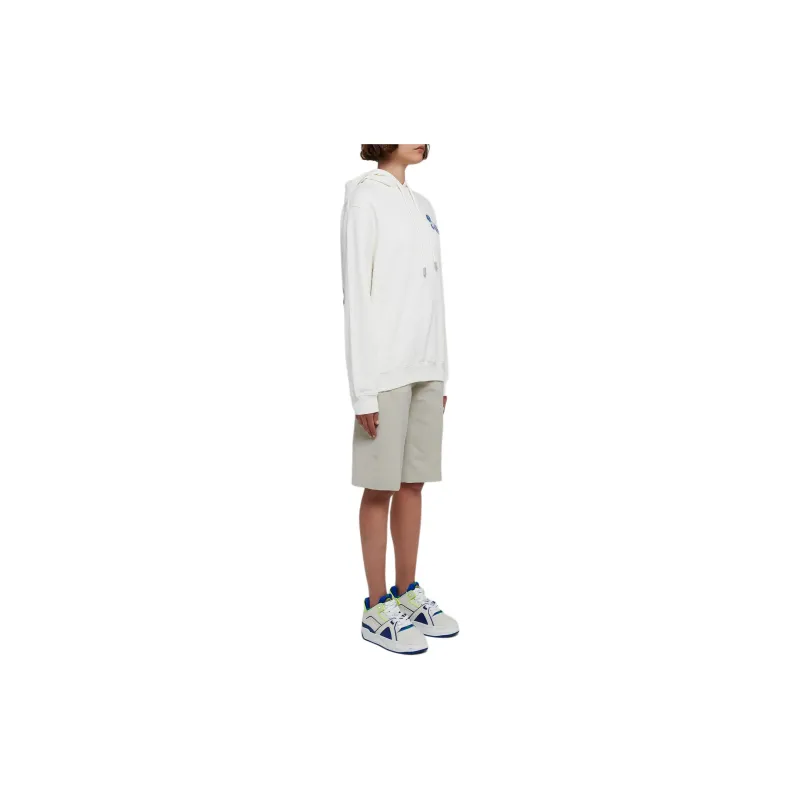OFF WHITE Women'ss Floral Arrows Hooded Sweatshirt White Blue-2
