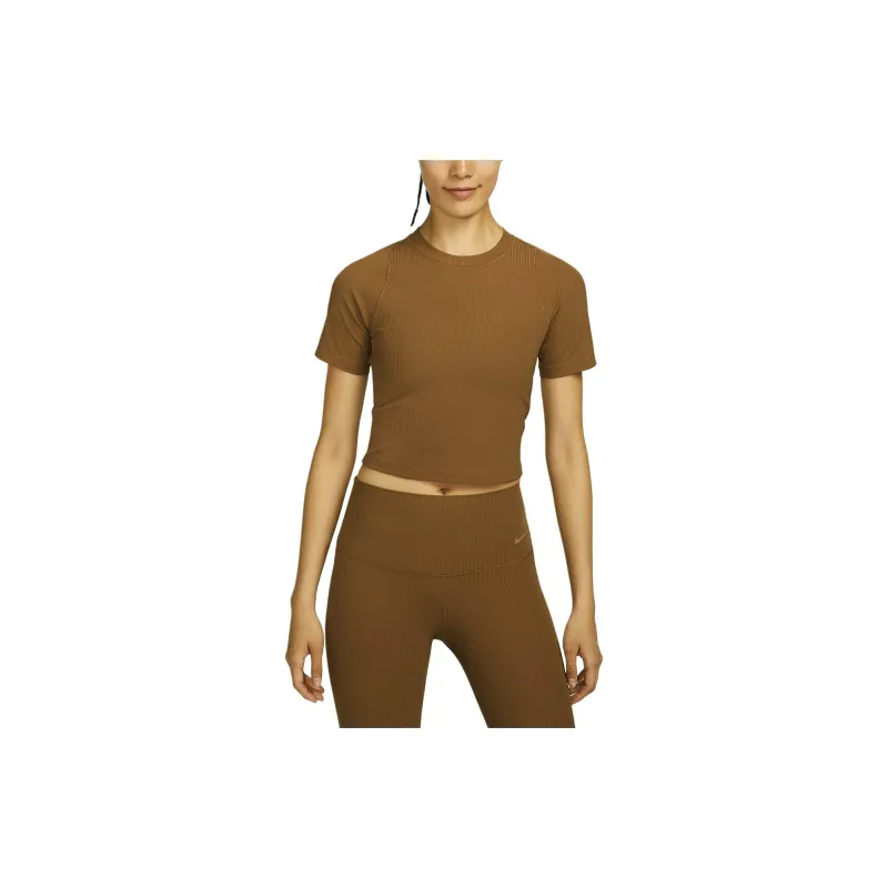 Nike T-Shirt Women's Light British Brown/White-2