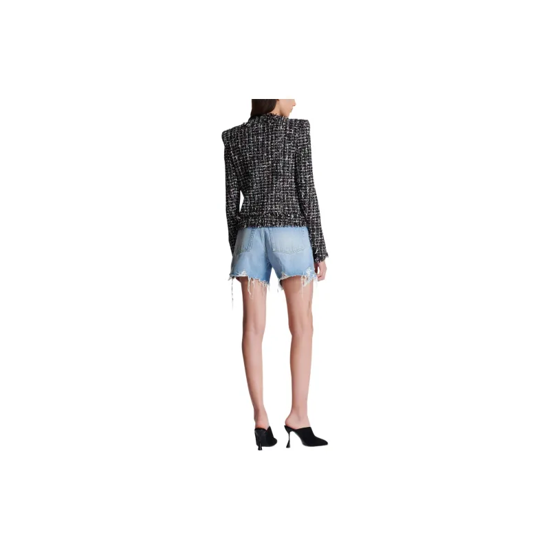 BALMAIN Collarless Tweed Jacket-2