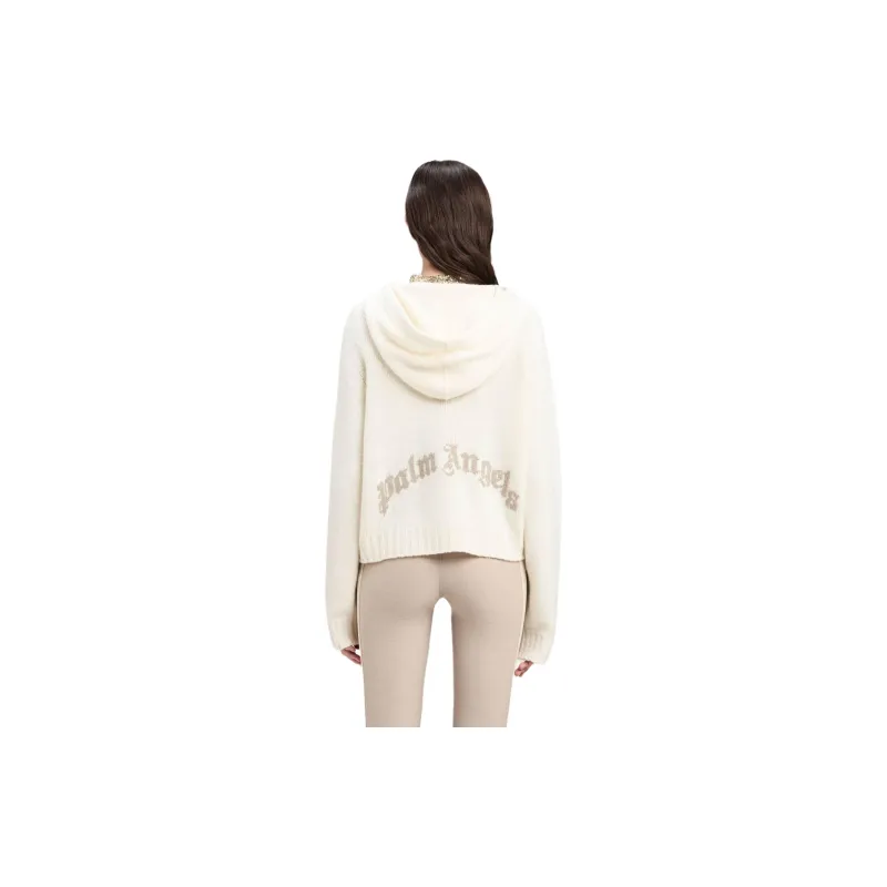 PALM ANGELS Logo Intarsia Knitted Hoodie-2