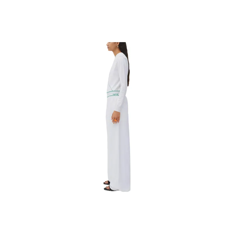 Bottega Veneta Logo Waistband Wide Leg Trousers-3