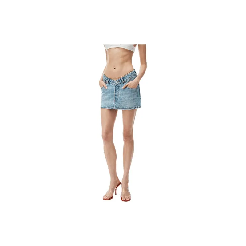 Alexander Wang Chain-embellished Denim Miniskirt-2