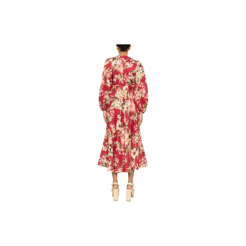 Zimmermann Lexi Floral-Printed V-Neck Wrapped Dress-3