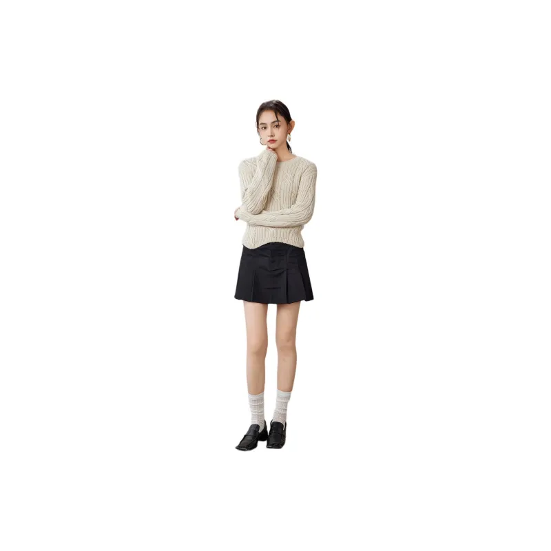 A21 Sweater Women's White Khaki-1