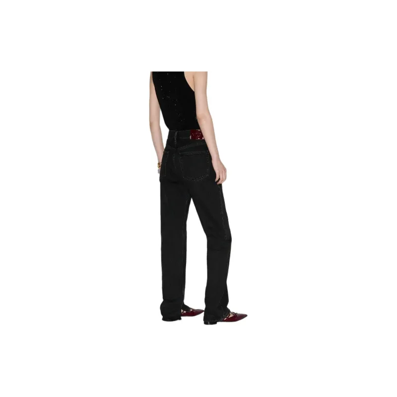 GUCCI Laser Design Straight Denim Pants-2
