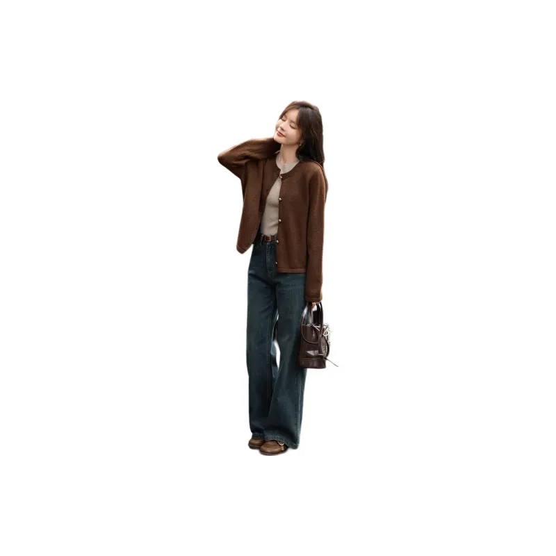 Mo Han Yi Mei Knitwear Women's Dark Coffee-1