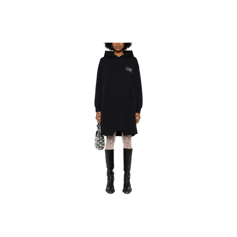 MM6 Maison Margiela Single Stitch logo Hooded Dress-2