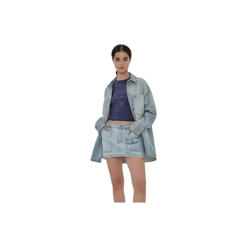 GUESS Shirts Women's OTLW-Light Blue-2