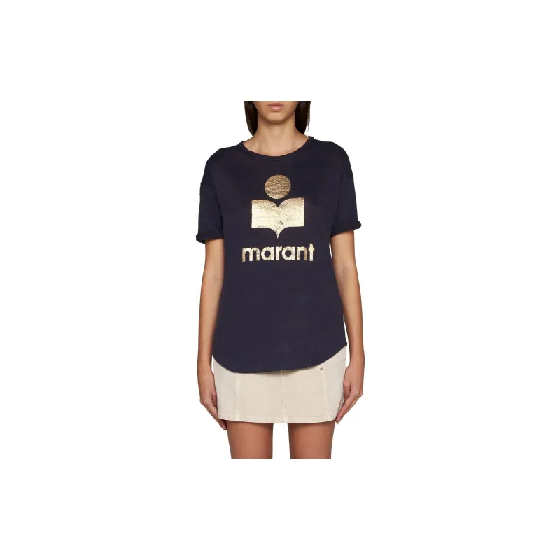 ISABEL MARANT ETOILE Koldi Logo-print Linen T-shirt-2